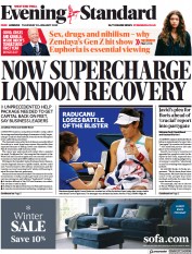 London Evening Standard () Newspaper Front Page for 21 January 2022