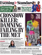 London Evening Standard () Newspaper Front Page for 21 January 2023