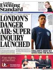 London Evening Standard () Newspaper Front Page for 21 March 2017
