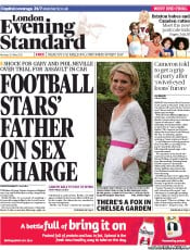 London Evening Standard () Newspaper Front Page for 21 May 2013