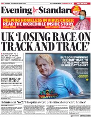 London Evening Standard () Newspaper Front Page for 21 May 2020
