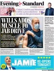London Evening Standard () Newspaper Front Page for 21 May 2021
