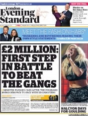 London Evening Standard () Newspaper Front Page for 22 October 2013