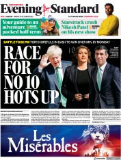 London Evening Standard () Newspaper Front Page for 22 October 2022