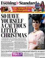 London Evening Standard () Newspaper Front Page for 22 December 2021