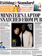 London Evening Standard () Newspaper Front Page for 22 February 2023