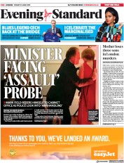 London Evening Standard () Newspaper Front Page for 22 June 2019
