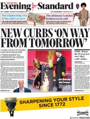 London Evening Standard () Newspaper Front Page for 22 September 2020