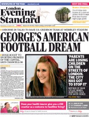 London Evening Standard () Newspaper Front Page for 23 October 2014