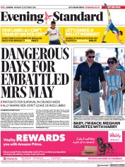 London Evening Standard () Newspaper Front Page for 23 October 2018