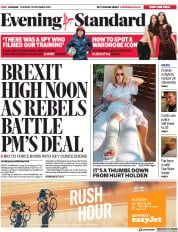 London Evening Standard () Newspaper Front Page for 23 October 2019