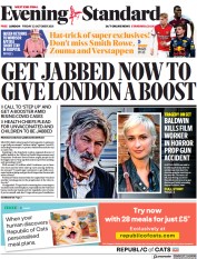 London Evening Standard () Newspaper Front Page for 23 October 2021