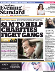 London Evening Standard () Newspaper Front Page for 23 November 2013