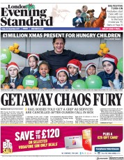 London Evening Standard () Newspaper Front Page for 23 December 2017