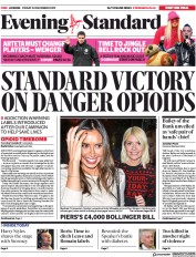 London Evening Standard () Newspaper Front Page for 23 December 2019