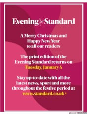 London Evening Standard () Newspaper Front Page for 23 December 2021
