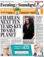 London Evening Standard () Newspaper Front Page for 23 January 2020