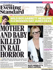 London Evening Standard () Newspaper Front Page for 23 March 2013