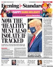 London Evening Standard () Newspaper Front Page for 23 May 2020