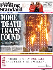 London Evening Standard () Newspaper Front Page for 23 June 2017