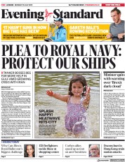 London Evening Standard () Newspaper Front Page for 23 July 2019