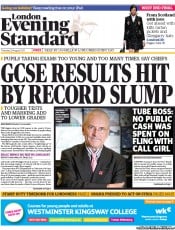 London Evening Standard () Newspaper Front Page for 23 August 2013