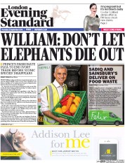 London Evening Standard () Newspaper Front Page for 23 September 2016