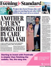 London Evening Standard () Newspaper Front Page for 24 November 2021