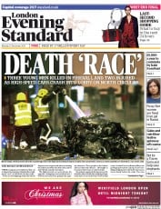 London Evening Standard () Newspaper Front Page for 24 December 2013
