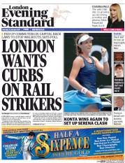 London Evening Standard () Newspaper Front Page for 24 January 2017