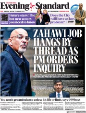 London Evening Standard () Newspaper Front Page for 24 January 2023