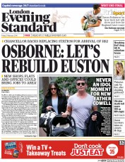 London Evening Standard () Newspaper Front Page for 24 February 2014