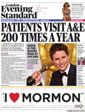London Evening Standard () Newspaper Front Page for 24 February 2015