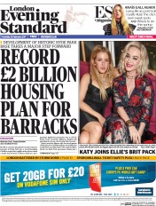 London Evening Standard () Newspaper Front Page for 24 February 2017