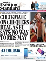 London Evening Standard () Newspaper Front Page for 24 February 2018