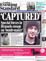 London Evening Standard () Newspaper Front Page for 24 March 2016