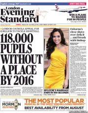 London Evening Standard () Newspaper Front Page for 24 April 2013