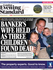London Evening Standard () Newspaper Front Page for 24 April 2014