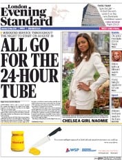 London Evening Standard () Newspaper Front Page for 24 May 2016