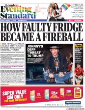 London Evening Standard () Newspaper Front Page for 24 June 2017