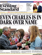 London Evening Standard () Newspaper Front Page for 24 July 2013