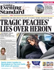 London Evening Standard () Newspaper Front Page for 24 July 2014