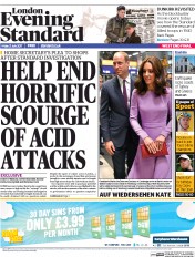 London Evening Standard () Newspaper Front Page for 24 July 2017