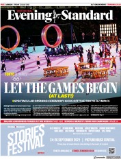 London Evening Standard () Newspaper Front Page for 24 July 2021