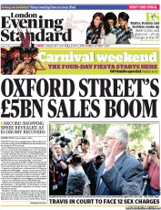 London Evening Standard () Newspaper Front Page for 24 August 2013