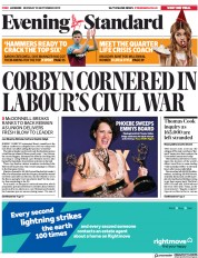 London Evening Standard () Newspaper Front Page for 24 September 2019