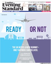 London Evening Standard () Newspaper Front Page for 25 October 2016