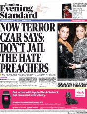 London Evening Standard () Newspaper Front Page for 25 October 2017