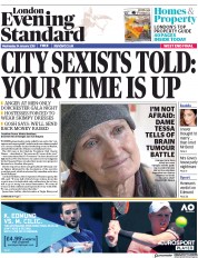 London Evening Standard () Newspaper Front Page for 25 January 2018