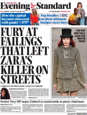 London Evening Standard () Newspaper Front Page for 25 January 2023